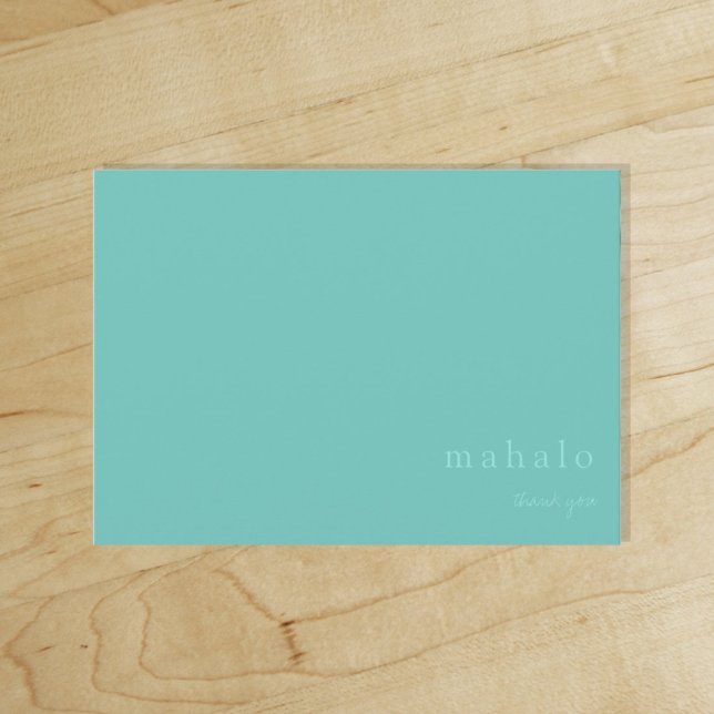 mahalo | minimal tropical teal thank you  (Creator Uploaded)