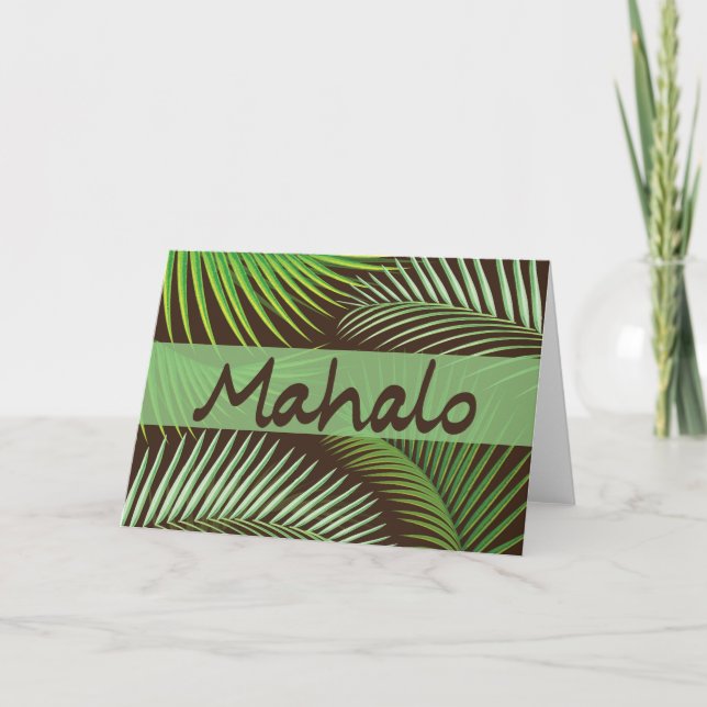 Mahalo Palm Frond Card (Front)