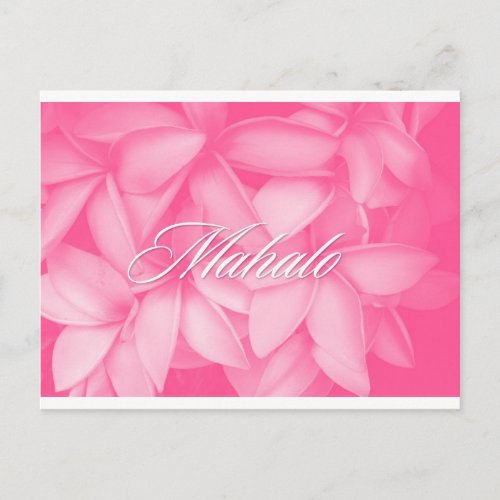 Mahalo Pink Plumeria Card