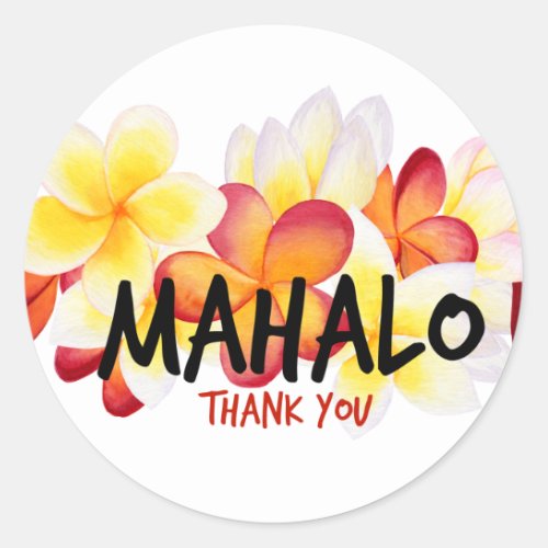 Mahalo Plumeria Classic Round Sticker