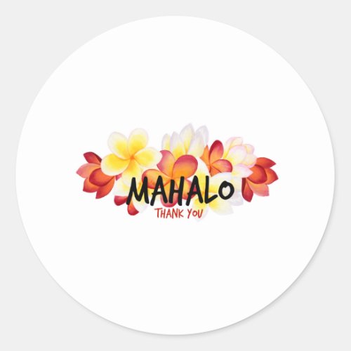 Mahalo Plumeria Classic Round Sticker