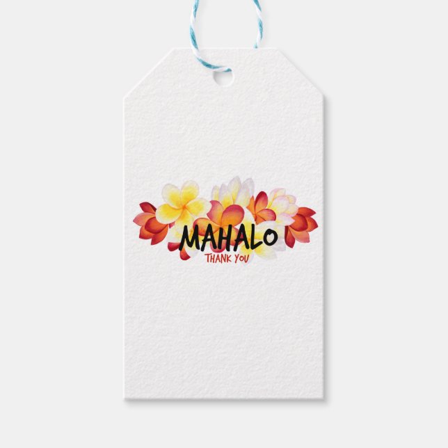 Mahalo Plumeria Gift Tags (Front)