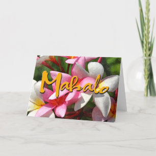 Mahalo Plumerias Letterpress Thank You Card
