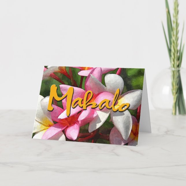Mahalo Plumerias Thank You Card (Front)