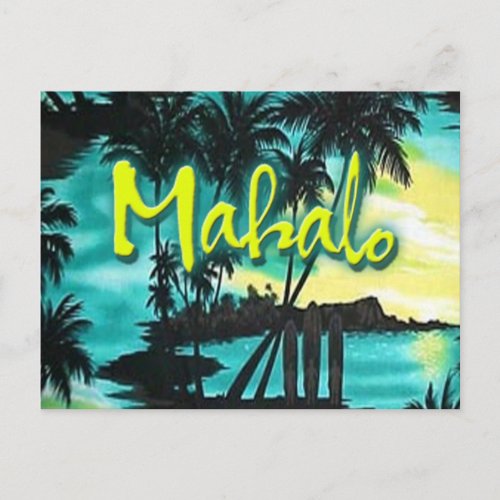 Mahalo Sunset Postcard