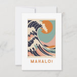 Mahalo thank you card, Great wave