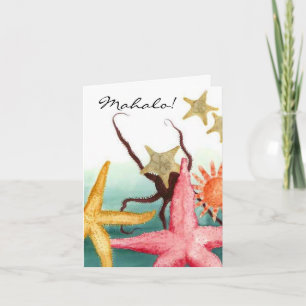 Mahalo Thank You Card Starfish Sealife Aquatic TYs
