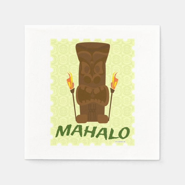 Mahalo Tiki God Paper Napkins (Front)