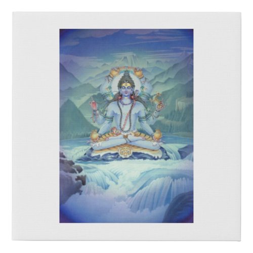Mahamrityunjaya form of Hindu god Shiva Faux Canvas Print