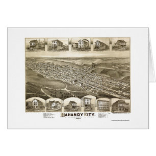Mahanoy City, PA Panoramic Map - 1889 Cards