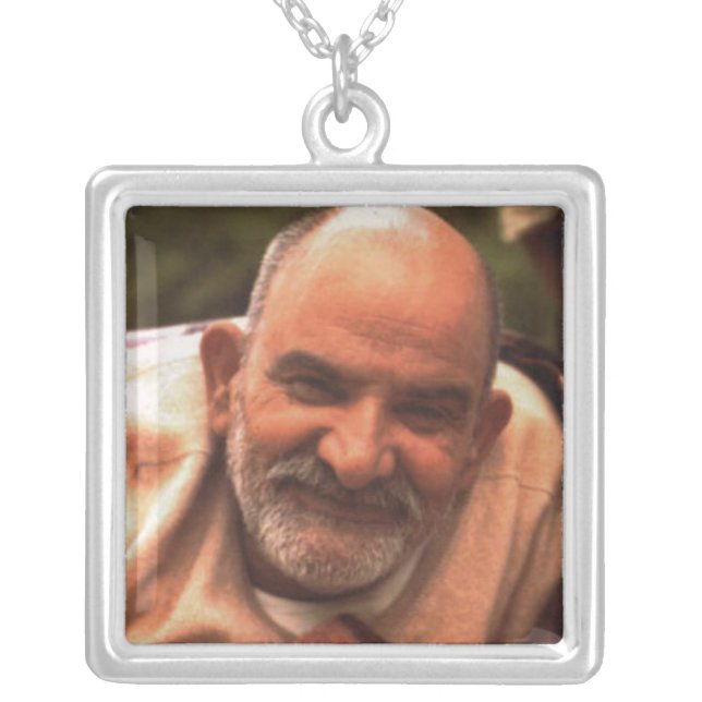 Maharaj-ji Neem Karoli Baba Silver Plated Necklace (Front)