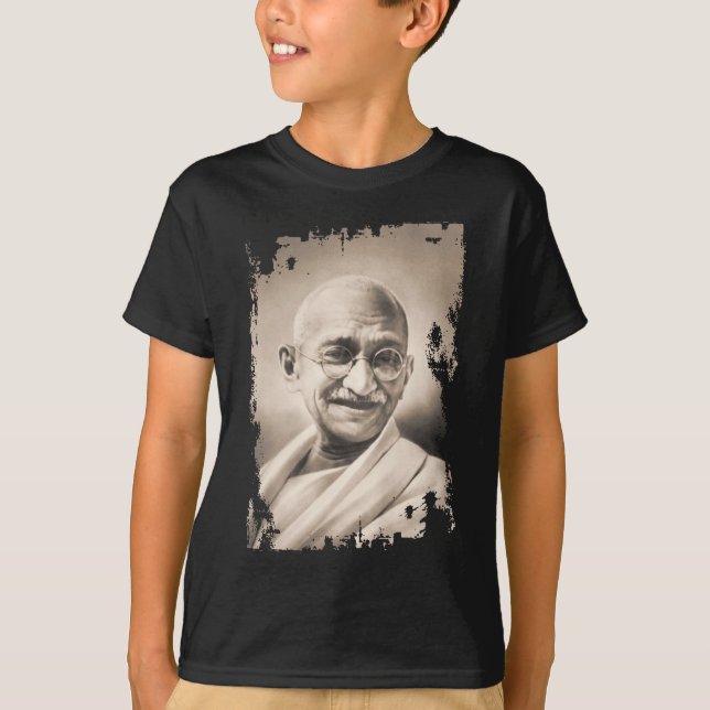 Mahatma Gandhi Black T-Shirt (Front)