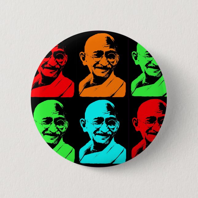 Mahatma Gandhi Collage Button (Front)