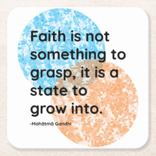 Mahatma Gandhi Faith Quotes Square Paper Coaster