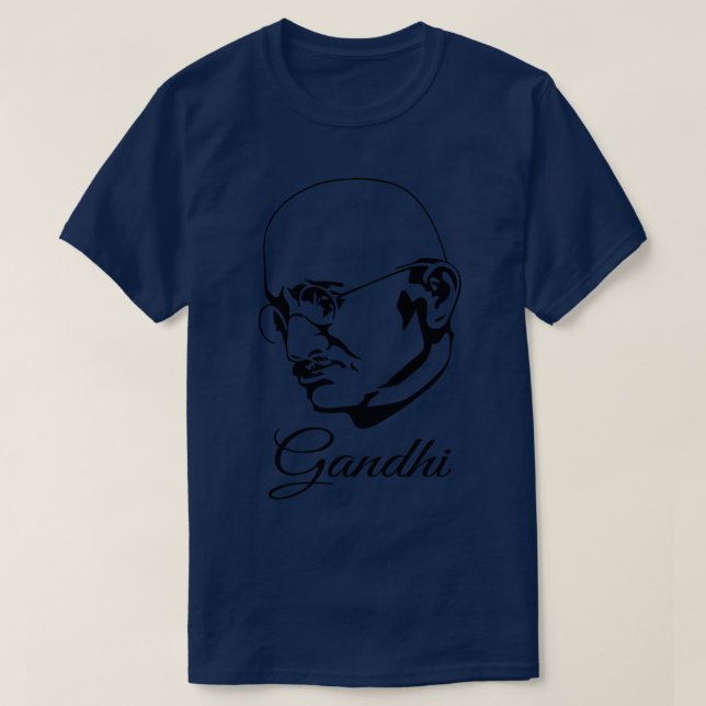 Mahatma Gandhi Fighter For Peace And Freedom T-Shirt (Design Front)