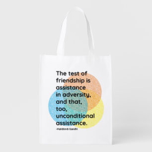 Mahatma Gandhi Friendship Quotes Grocery Bag