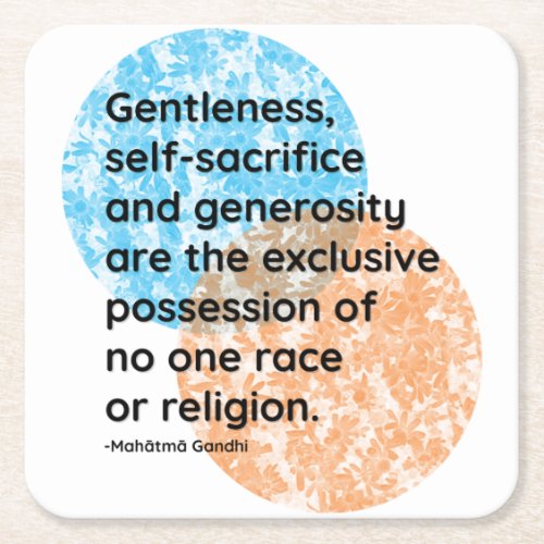 Mahatma Gandhi Gentleness Quotes Square Paper Coaster