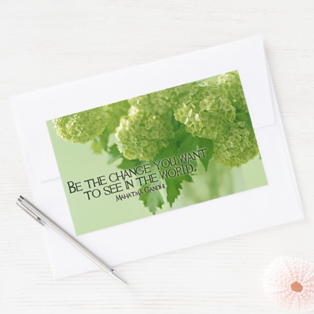 Mahatma Gandhi Inspirational Quote "Be the change" Rectangular Sticker (Envelope)