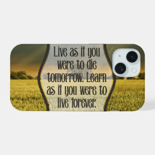 Mahatma Gandhi Inspirational Quote "Live" iPhone 15 Case