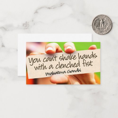 Mahatma Gandhi Inspirational Quote Shake hands Note Card