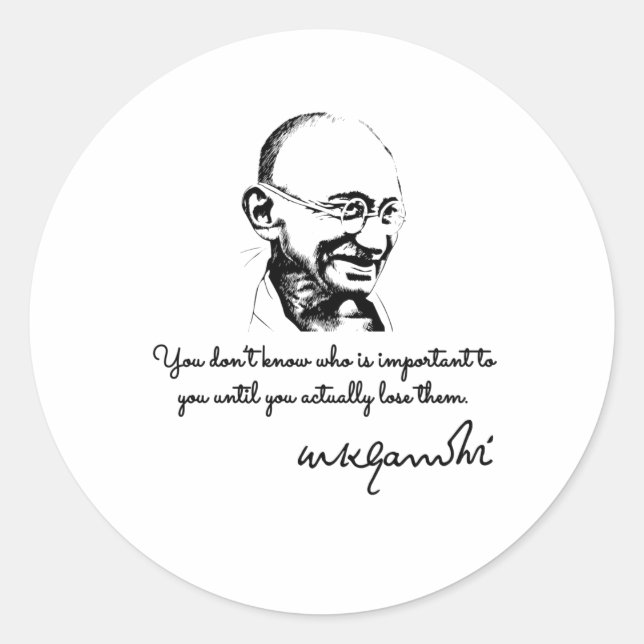 Mahatma Gandhi - loss Classic Round Sticker (Front)