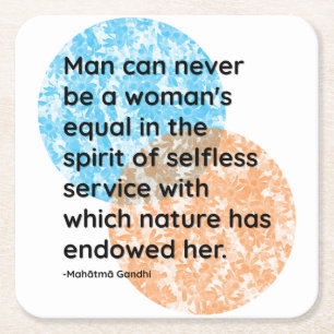 Mahatma Gandhi Man Woman Quotes Square Paper Coaster