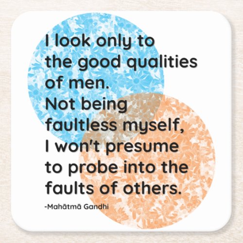 Mahatma Gandhi Men Quotes Square Paper Coaster