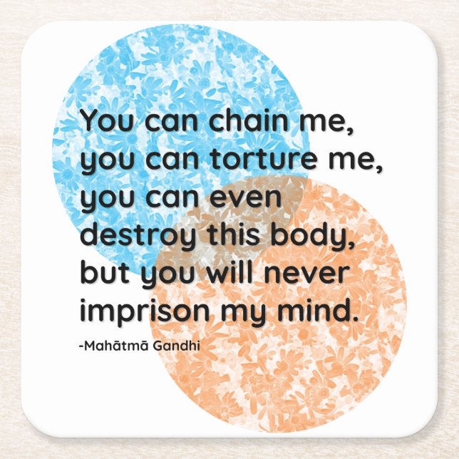 Mahatma Gandhi Mind Quotes Square Paper Coaster (Front)