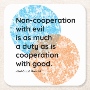 Mahatma Gandhi Non-Cooperation Quotes Square Paper Coaster