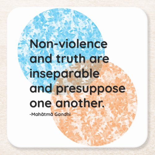 Mahatma Gandhi Non_violence Truth Quotes Square Paper Coaster