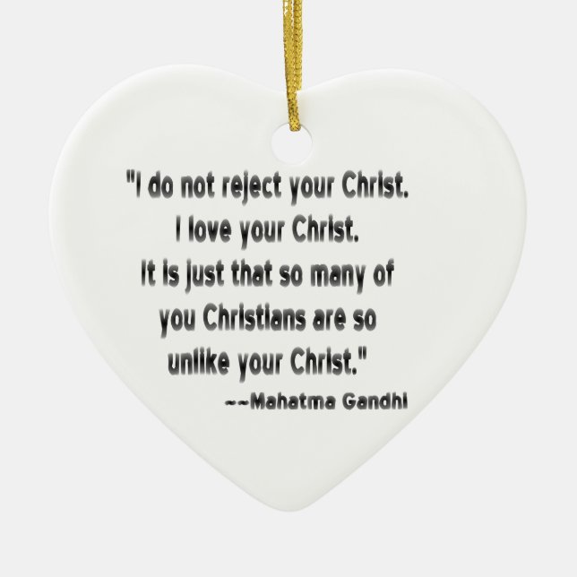 Mahatma Gandhi on Christians Ceramic Ornament (Front)
