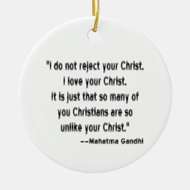 Mahatma Gandhi on Christians Ceramic Ornament (Front)