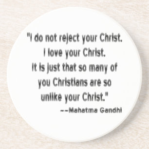 Mahatma Gandhi on Christians Drink Coaster