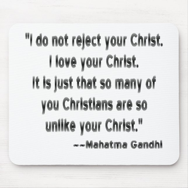 Mahatma Gandhi on Christians Mouse Pad (Front)