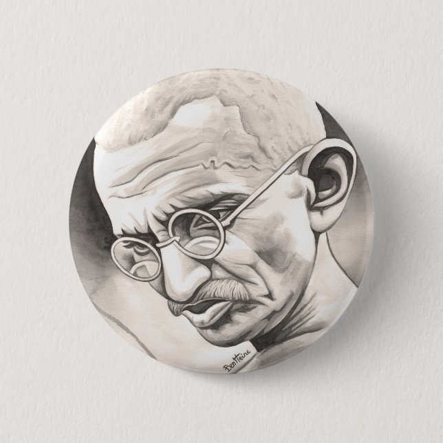 Mahatma Gandhi Pinback Button (Front)