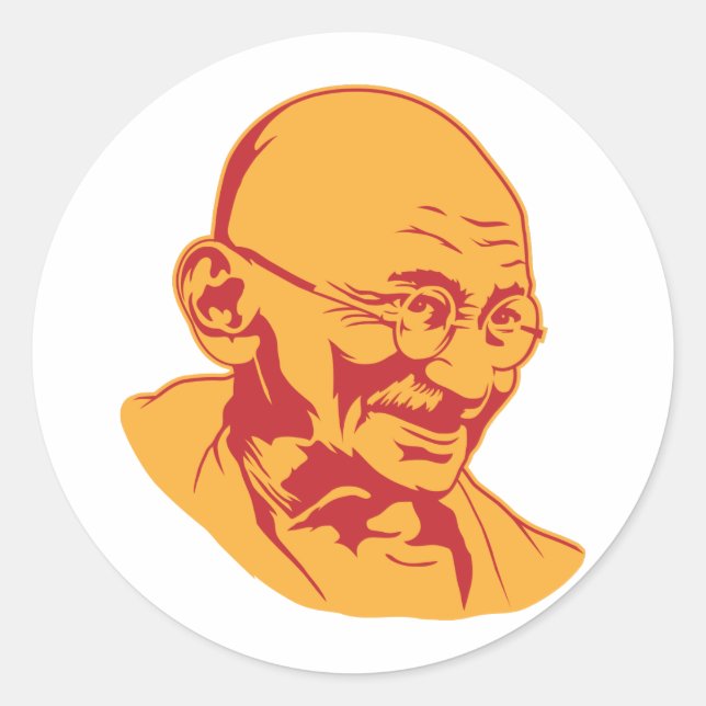 Mahatma Gandhi Portrait Sticker (Front)