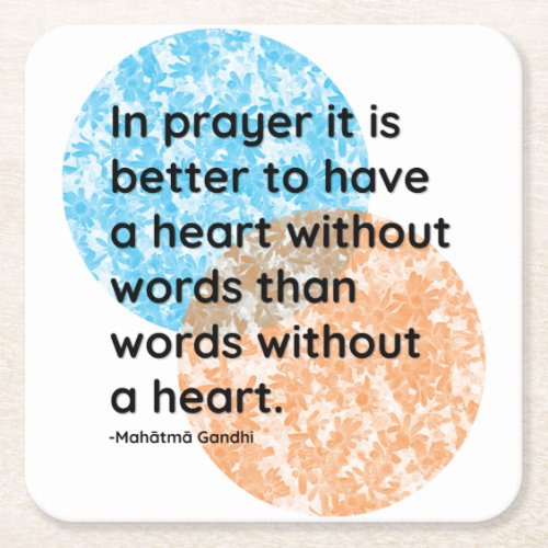 Mahatma Gandhi Prayer Heart Quotes Square Paper Coaster