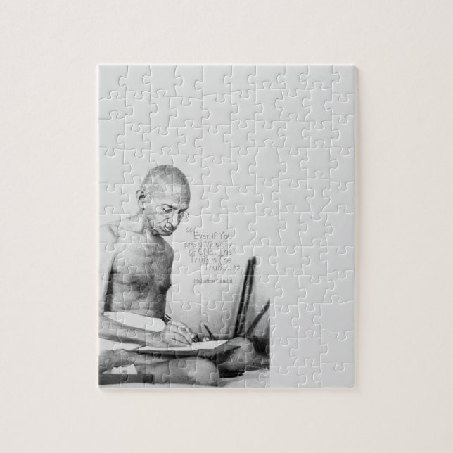 Mahatma Gandhi Quote, Minority of One, Truth Jigsaw Puzzle (Vertical)
