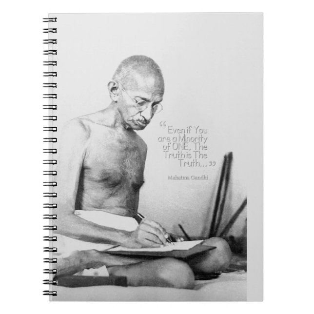 Mahatma Gandhi Quote, Minority of One, Truth Notebook (Front)