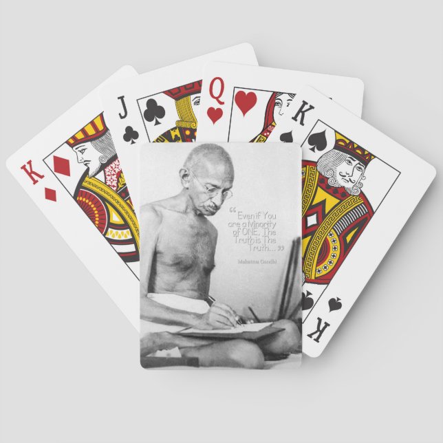 Mahatma Gandhi Quote, Minority of One, Truth Poker Cards (Back)