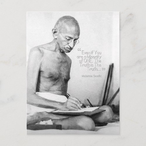 Mahatma Gandhi Quote Minority of One Truth Postcard