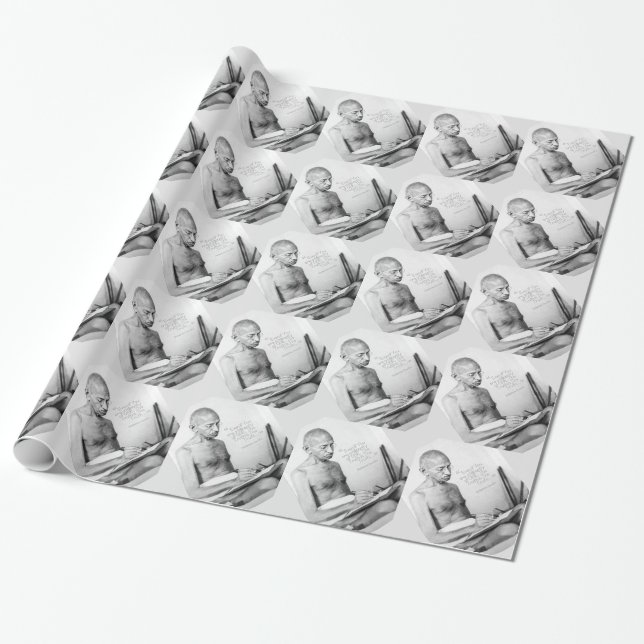Mahatma Gandhi Quote, Minority of One, Truth Wrapping Paper (Unrolled)