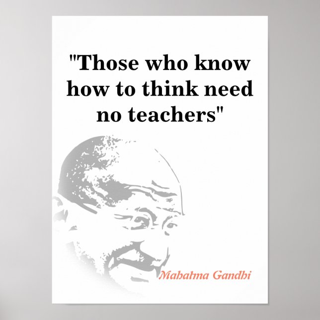 Mahatma Gandhi Quote On Thinking Poster (Front)