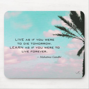 Mahatma Gandhi Quote Tropical Themed Inspirational Mouse Pad
