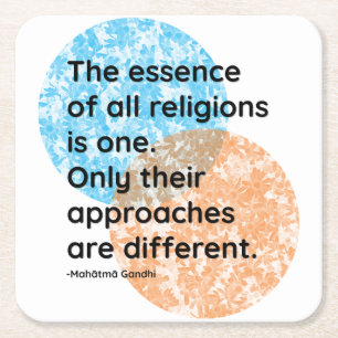 Mahatma Gandhi Religions Quotes Square Paper Coaster