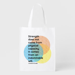 Mahatma Gandhi Strength Quotes Grocery Bag