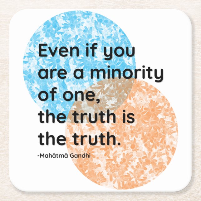 Mahatma Gandhi Truth Quotes Square Paper Coaster (Front)