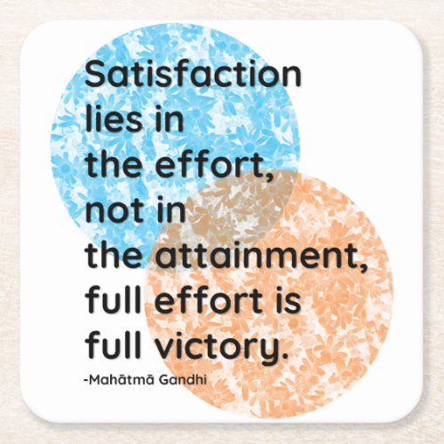 Mahatma Gandhi Victory Quotes Square Paper Coaster