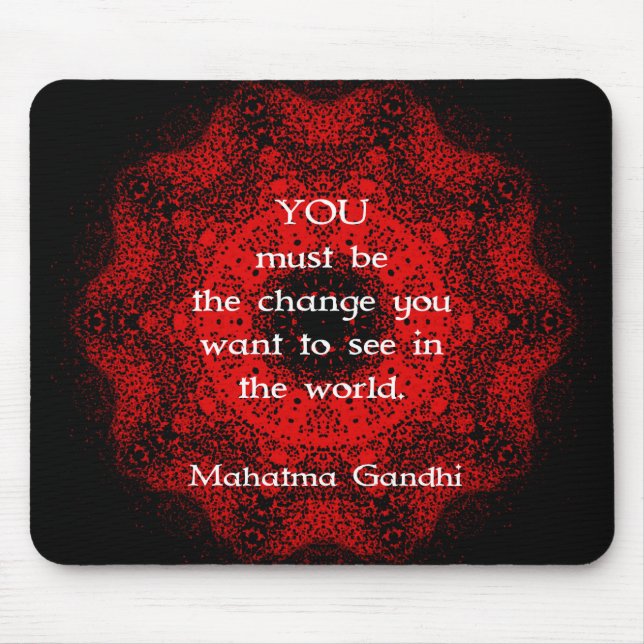 Mahatma Gandhi Wisdom Saying about action Mouse Pad (Front)