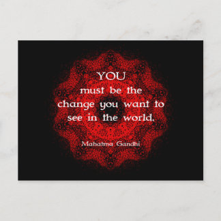 Mahatma Gandhi Wisdom Saying about action Postcard